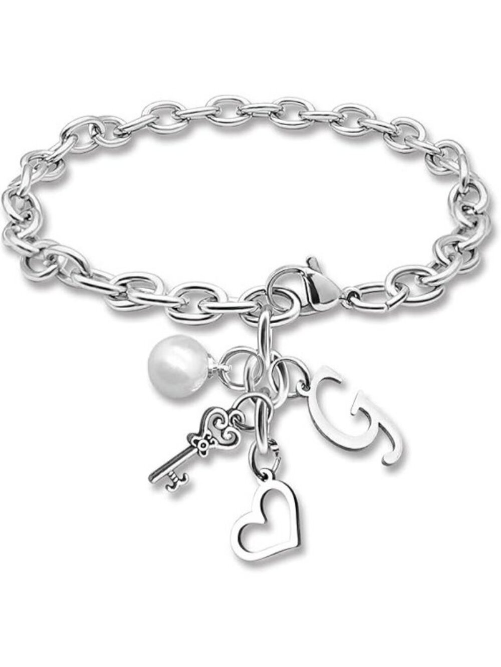 Letter G Initial Bracelet Stainless Steel Chain Bracelet Alphabet